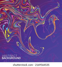 Abstract futuristic spirales of colorful lines, bright multicolored background