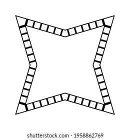 Abstract futuristic star maze, pattern template for children's games, squares template for your design. Black contour isolated on white background. Vector