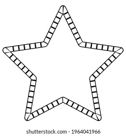 Abstract futuristic star maze, pattern template for children's games, squares template for your design. Black contour isolated on white background. Vector