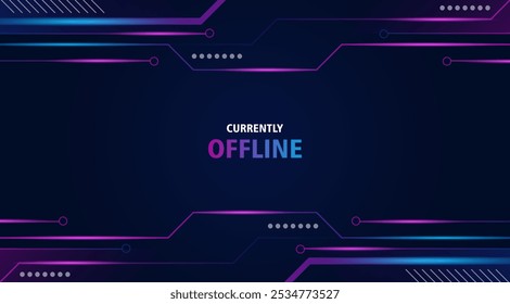 Abstract Futuristic Streaming Background. Futuristic game background. Twitch banner background is currently offline with geometric shapes