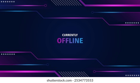 Abstract Futuristic Streaming Background. Futuristic game background. Twitch banner background is currently offline with geometric shapes