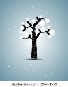 abstract futuristic stylized tree with white leafage