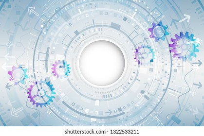 Abstract futuristic technological background with various technology elements. Hi-tech global communication.