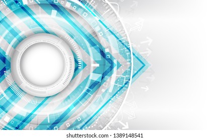 Abstract futuristic technological background with various technology elements. Hi-tech global communication.