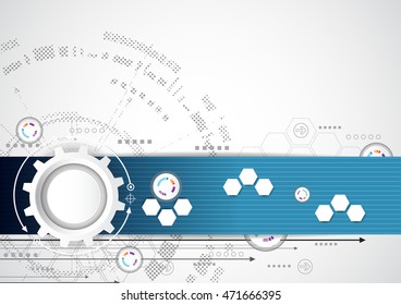 Abstract futuristic technological background with various technological elements, vector