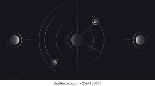 Abstract futuristic technologies. Abstract background with dynamic lines and geometric shapes. Suitable for wall poster, placard, ui, cover, banner, social media.
