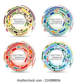 Abstract futuristic technology 3D circle. Vector background