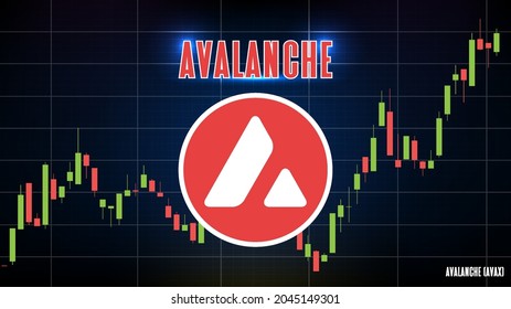 fondo abstracto de tecnología futurista de Avalanche (AVAX) Gráfico gráfico de precios moneda criptodivisa digital