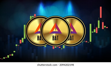 fondo abstracto de tecnología futurista de Basic Atención Token (BAT) Gráfico gráfico de precios moneda criptodivisa digital