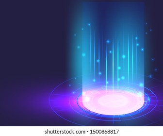 Abstract futuristic technology background, beam lighting effect vector