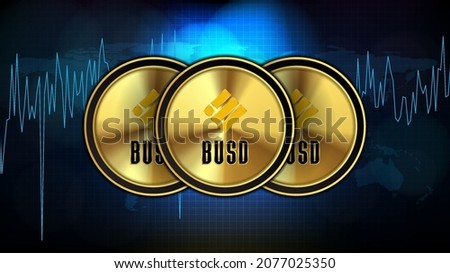 abstract futuristic technology background of Binance USD (BUSD) Price graph Chart coin digital cryptocurrency