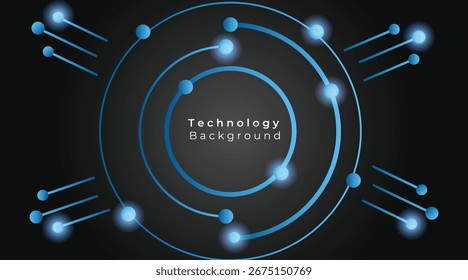 Abstract futuristic technology background with circle shape and light line