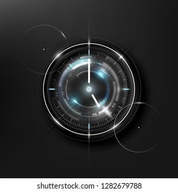 Abstract Futuristic Technology Background with Clock concept and Time Machine, vector