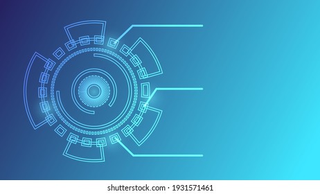 abstract futuristic technology background concept. virtual glowing light Hi-tech circle digital HUD with copy space for text and information. modern presentation design concept. vector illustration