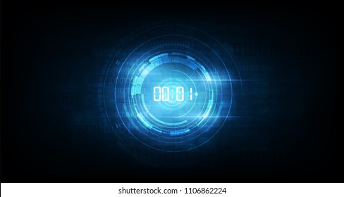 Abstract Futuristic Technology Background With Digital Number Timer Concept And Countdown, Vector Transparent