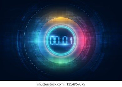 Abstract Futuristic Technology Background with Digital number timer concept and countdown, vector transparent