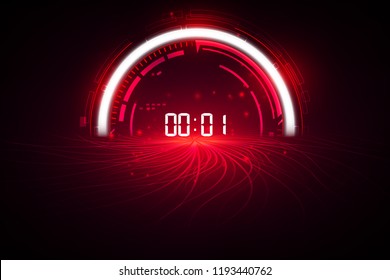 Abstrakter futuristischer Technologie-Hintergrund mit Konzept und Countdown für digitale ZahlTimer, Vektortransparenter Hintergrund