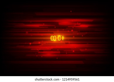 Abstract Futuristic Technology Background with Digital number timer concept and countdown, vector transparent