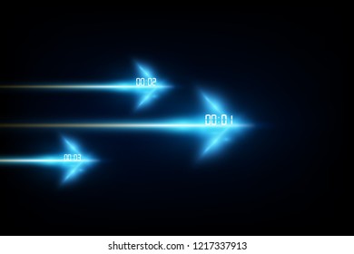 Abstract Futuristic Technology Background with Digital number timer concept and countdown, vector transparent