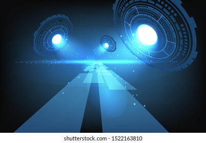 Abstract Futuristic Technology Background of digital path way and drone
