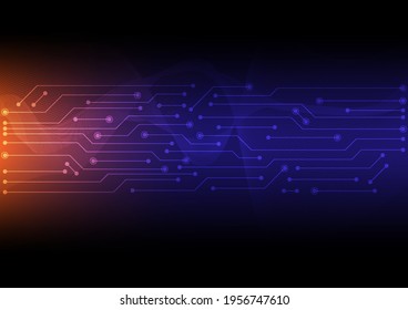 Abstract futuristic technology background. Digital circuit line and curve polygonal connecting concept. Graphic science visualization vector illustrator. 