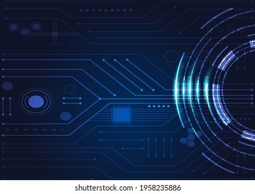 Abstract futuristic technology background. Digital circuit line and curve polygonal connecting concept. Graphic science visualization vector illustrator. 
