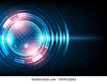Abstract futuristic technology background. Digital circuit line and curve polygonal glowing concept. Graphic science visualization vector illustrator. 