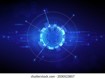 Abstract futuristic technology background. Digital circuit line and curve polygonal connecting concept. Graphic science visualization vector illustrator. 