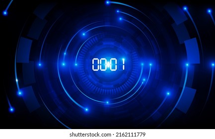 Abstract Futuristic Technology Background with Digital number timer concept and countdown background Hitech communication concept innovation background,  vector design