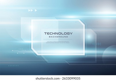 Fundo de tecnologia futurista abstrato com forma digital e linhas de luz. Modelo de vetor para web, brochura de negócios e capa.