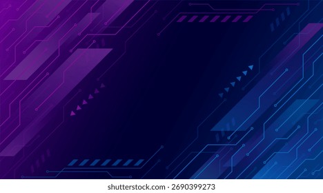 Fondo de Tecnología futurista Abstractas con circuito digital y diseño de innovación