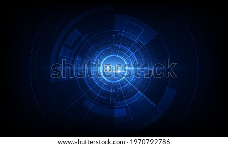 Abstract Futuristic Technology Background with Digital number timer concept and countdown, vector transparent