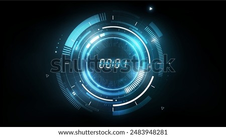 Abstract Futuristic Technology Background with Digital number timer concept and countdown, vector illustration