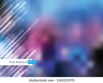 Abstract futuristic technology background with dotted lines, background for internet banner with world map. Scientific or medical blue background.