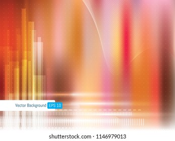Abstract futuristic technology background with dotted lines and wave lines, background for internet banner. Scientific or medical red background.