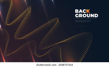 Abstract Futuristic Technology Background with Dotted Wave and Rays Effect. Suitable for Cover, Presentation, Banner or Landing Page