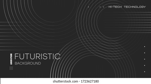 Abstract futuristic technology. Abstract background with dynamic lines and circles. Applicable for wall poster, poster, user interface, cover, banner, social networks.