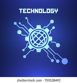 Abstract futuristic technology background. Technology element. Global circuit.
