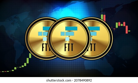 abstract futuristic technology background of FTX Token (FTT) Price graph Chart coin digital cryptocurrency