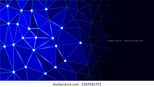 fondo abstracto de tecnología futurista con forma geométrica y puntos de brillo conectados
