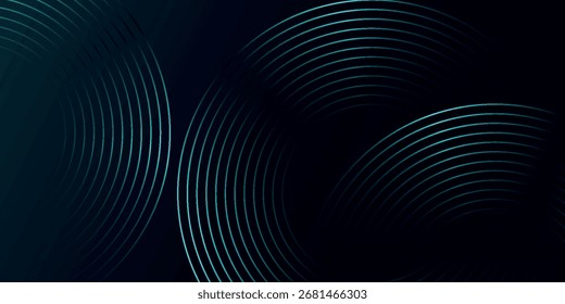 Fundo de tecnologia futurista abstrato com design de linhas circulares brilhantes. Modelo para banners, capas, apresentações, certificados e cartões. EPS. 3