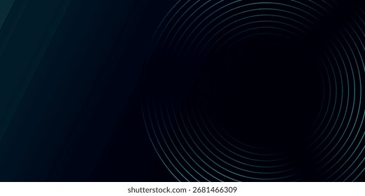 Fundo de tecnologia futurista abstrato com design de linhas circulares brilhantes. Modelo para banners, capas, apresentações, certificados e cartões.