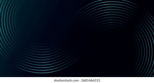 Fundo de tecnologia futurista abstrato com design de linhas circulares brilhantes. Modelo para banners, capas, apresentações, certificados e cartões. EPS. 10