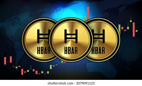 abstract futuristic technology background of Hedera (HBAR) Price graph Chart coin digital cryptocurrency