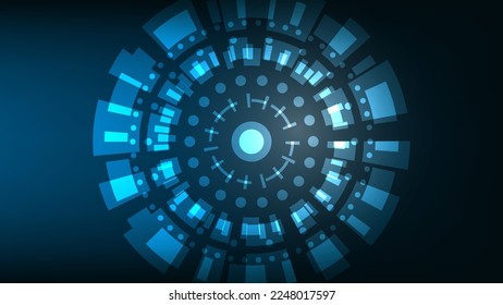 Abstract futuristic technology background. hi tech circle on dark blue screen