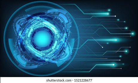Abstract Futuristic technology background Hi-tech communication concept innovation background vector illustration, Dark blue color background