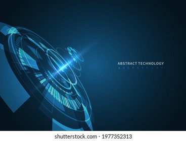 Abstract Futuristic Technology Background. HUD circle element. Hi-tech communication concept. Vector illustration 