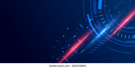 Abstrakter futuristischer Technologiehintergrund. HUD Kreiselement. Hightech-Kommunikationskonzept. Vektorgrafik 