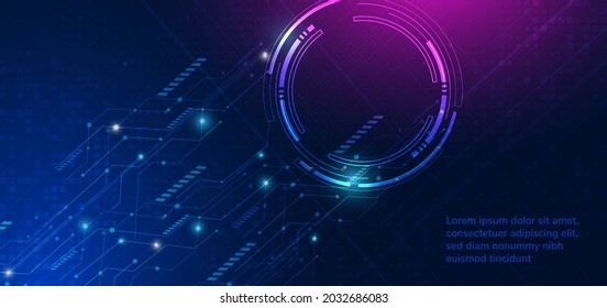 Abstract Futuristic Technology Background. HUD circle element. Hi-tech communication concept. Vector illustration 