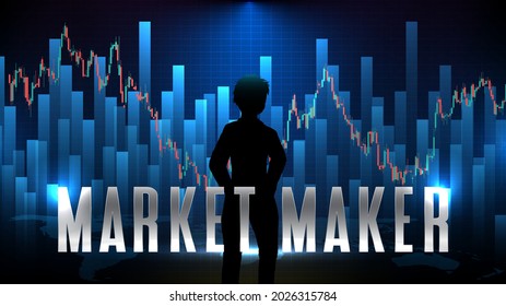 fondo abstracto de tecnología futurista del mercado de valores de Market Maker(MM) 